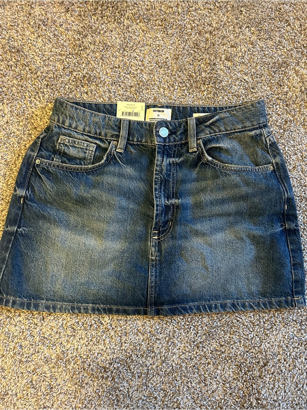 Cotton On Dark Wash Denim Mini Skirt